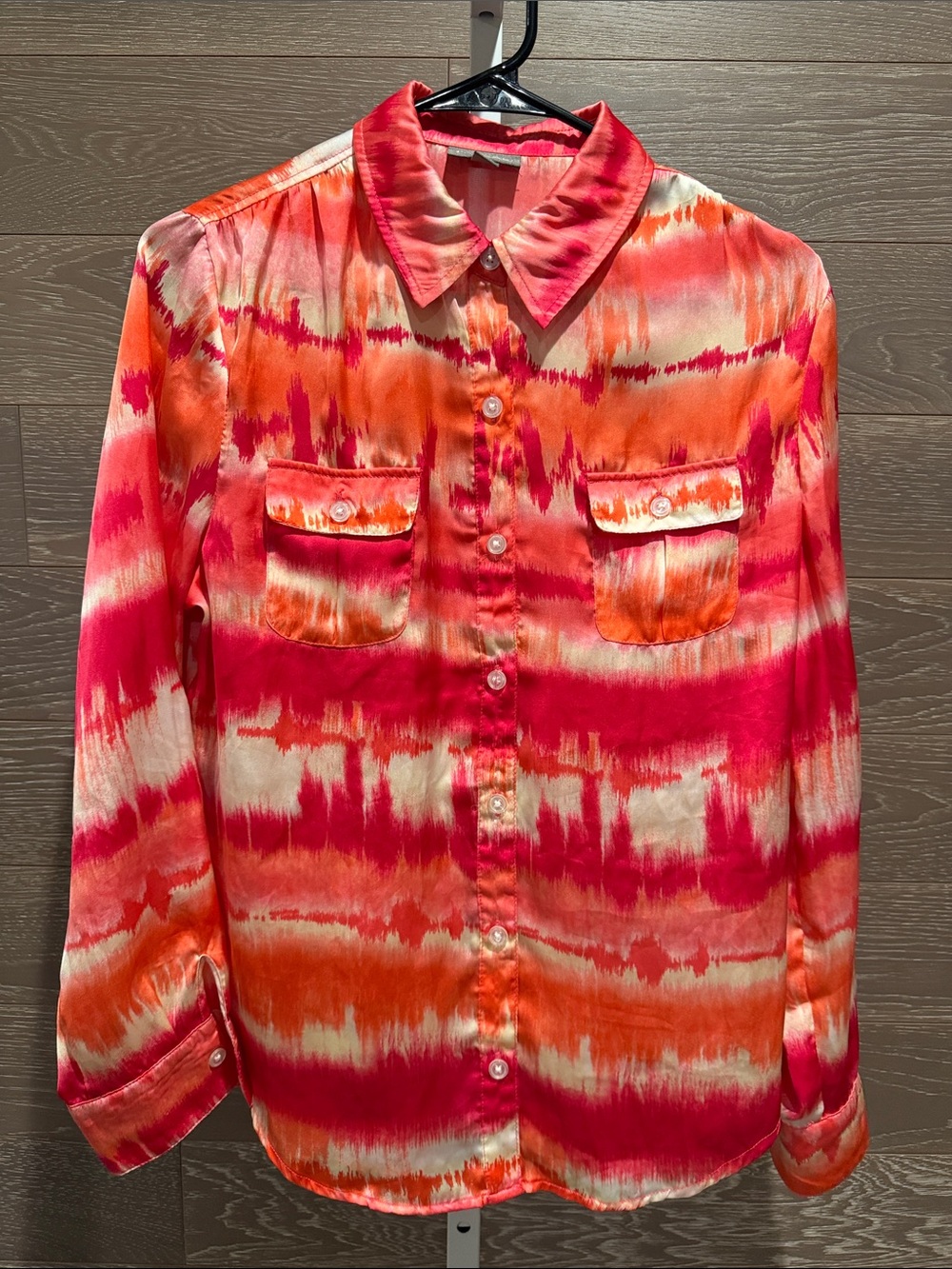 Satin Tie-Dye Satin Blouse